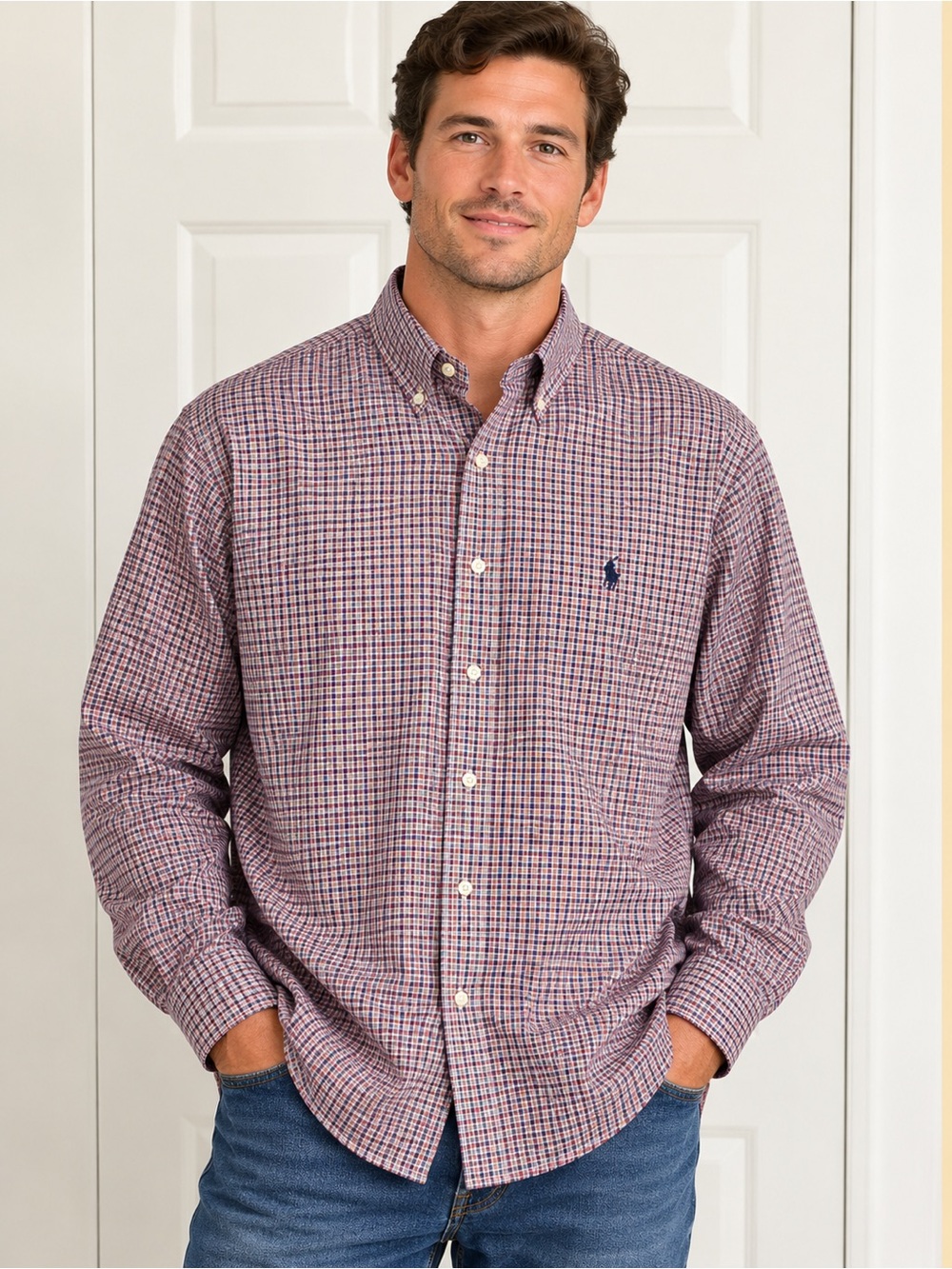 Ralph Lauren Blake XXL Men’s Plaid Check 100% Cotton Button Down Shirt